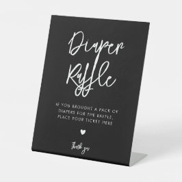 黒コンテンポラリーモダンおむつラッフル 台座サイン