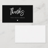 黒コンテンポラリーモダンご注文ありがとうございます 名刺 (正面/裏面)