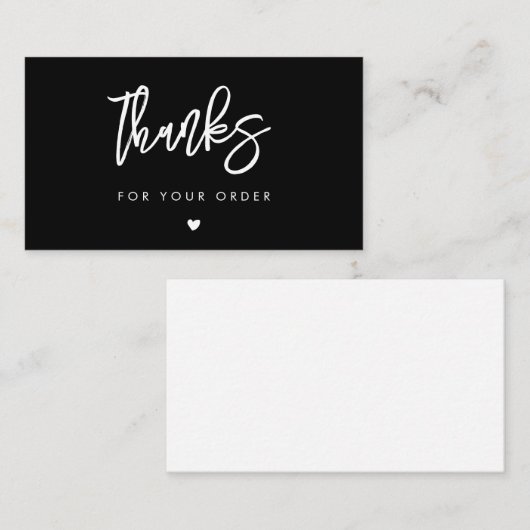 黒コンテンポラリーモダンご注文ありがとうございます 名刺 (正面/裏面)
