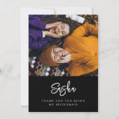 黒コンテンポラリーモダンのBridesmaidの写真 サンキューカード (正面)