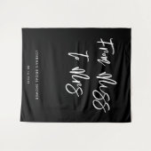 黒コンテンポラリーモダンブライダルシャワー背景 タペストリー (正面(横))