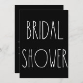 黒コンテンポラリーモダンブライダルシャワーII 招待状 (正面/裏面)