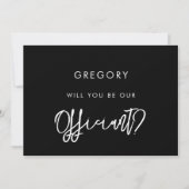 黒コンテンポラリーモダン国定提案書カード 招待状 (正面)