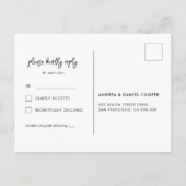 黒コンテンポラリーモダン式RSVPポストカード ポストカード (裏面)