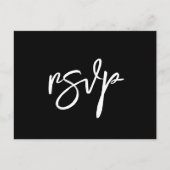 黒コンテンポラリーモダン式RSVPポストカード ポストカード (正面)
