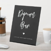 黒コンテンポラリーモダン結婚のポップコーンバー 台座サイン (インサイチュ)