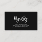 黒コンテンポラリーモダン結婚の登録カード エンクロージャーカード (正面)