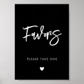 黒コンテンポラリーモダン結婚式の引き出物標識 ポスター (正面)