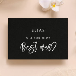 黒コンテンポラリーモダン花婿介添人提案カード 招待状