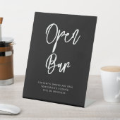 黒コンテンポラリーモダン開バー 台座サイン (インサイチュ)