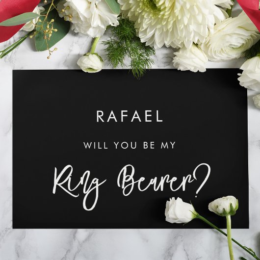 黒コンテンポラリーリングや輪ベアラ提案カード 招待状