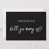 黒コンテンポラリー君は私たちの提案カードと結婚するだろうか 招待状 (正面)