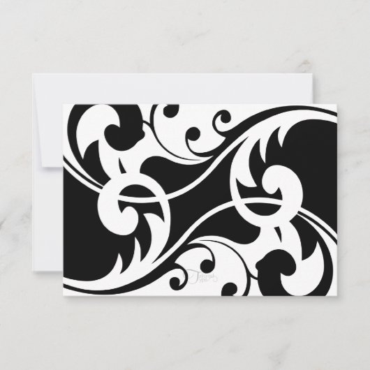 黒コンテンポラリー応答セット1021 出欠カード (正面)