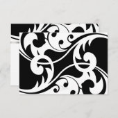 黒コンテンポラリー応答セット1021 出欠カード (正面/裏面)