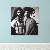 黒コンテンポラリー恋 キャンバスプリント (インサイチュ (ウッドフロア))