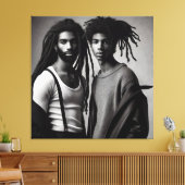 黒コンテンポラリー恋 キャンバスプリント (インサイチュ (リビング))