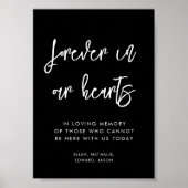 黒コンテンポラリー永遠に私たちのハートのサイン ポスター (正面)