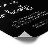 黒コンテンポラリー永遠に私たちのハートのサイン ポスター (角)