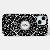黒コンテンポラリー白の音楽ホイールデザイン Case-Mate iPhoneケース (裏面 (横))