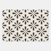 黒コンテンポラリー白モダン ラッピングペーパーシート (正面3)