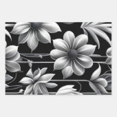 黒コンテンポラリー白モダン ラッピングペーパーシート (正面2)