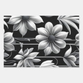 黒コンテンポラリー白モダン ラッピングペーパーシート (正面)