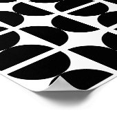 黒コンテンポラリー白レトロハーフムーン70s ポスター (角)