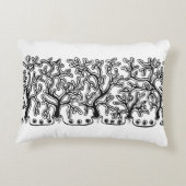 黒コンテンポラリー白抽象芸術ジョシュア アクセントクッション (裏面)