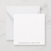 黒コンテンポラリー白結婚お空白の礼 ノートカード (裏面)