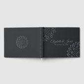 黒コンテンポラリー紙カットマンダラ ゲストブック (全面)