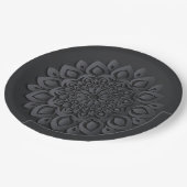 黒コンテンポラリー紙カットマンダラ ペーパープレート (アングル)