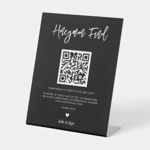 黒コンテンポラリー結婚ハネムーン基金 台座サイン