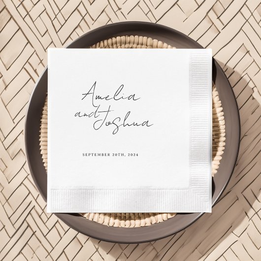 黒コンテンポラリー結婚式の引き出物 縁ありカクテルナプキン