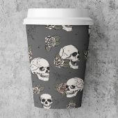 黒ゴシックスカルとバラハロウィーン 紙コップ