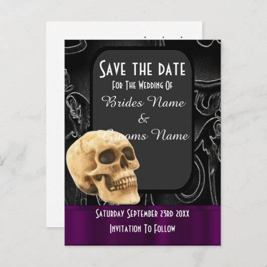 黒ゴシックスカル保存日 案内ポストカード (正面/裏面)