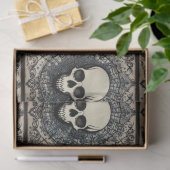 黒ゴシックスカル、クモの巣オーナメントephemera 薄葉紙 (ギフト)