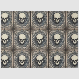 黒ゴシックスカル、クモの巣オーナメントephemera 薄葉紙