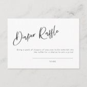 黒ゴシックベビーインスパイアシャワーおむつラッフル エンクロージャーカード (正面)