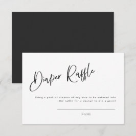 黒ゴシックベビーインスパイアシャワーおむつラッフル エンクロージャーカード