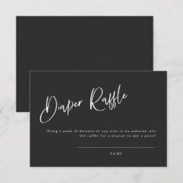 黒ゴシックベビーインスパイアシャワーおむつラッフル エンクロージャーカード