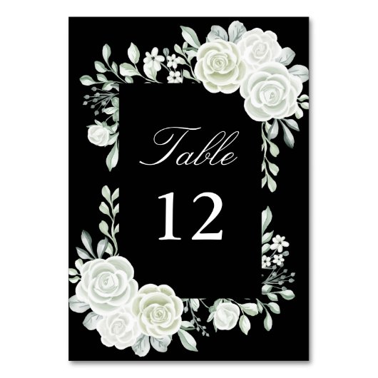 黒ゴシックホワイトロー結婚ズのテーブル番号 テーブルナンバー (正面)