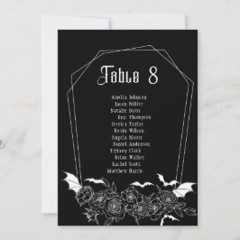 黒ゴシック様式のテーブル結婚番号のシーティングカード