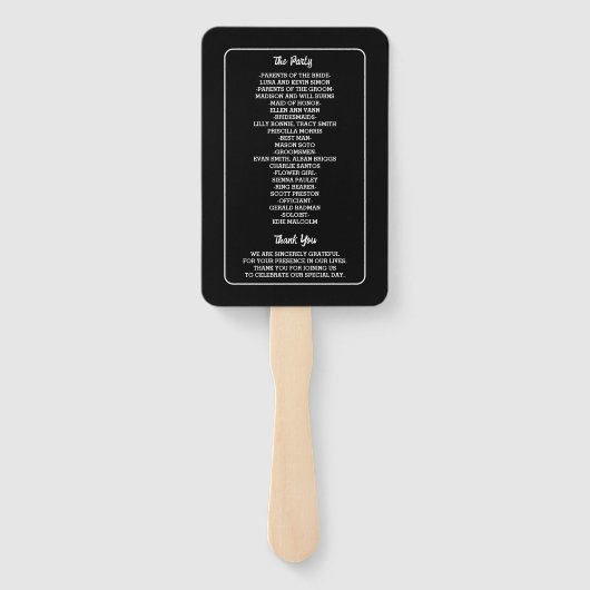 黒ゴシック様式のハロウエディングプログラムハンドファン ハンドファン (裏面)