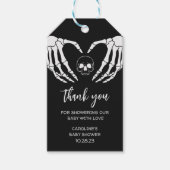 黒ゴシック様式のベビーシャワーメッセージカード ギフトタグ (正面)