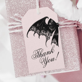 黒ゴシック様式のベビーシャワーメッセージカード ギフトタグ