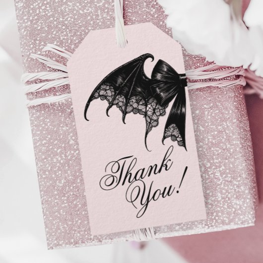 黒ゴシック様式のベビーシャワーメッセージカード ギフトタグ