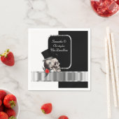 黒ゴシック様式の新郎スカル結婚ズ スタンダードカクテルナプキン (インサイチュ)