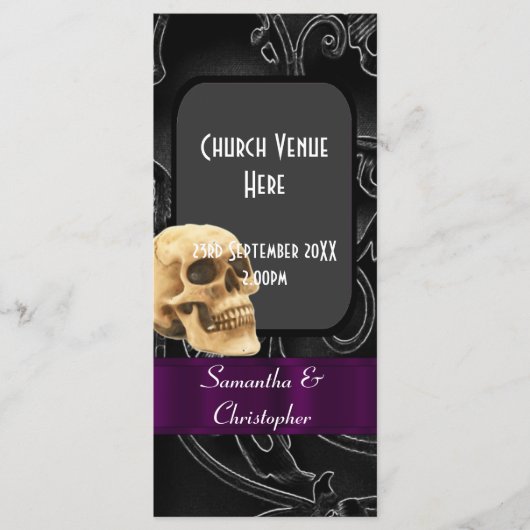 黒ゴシック様式の結婚式プログラム プログラム (正面)