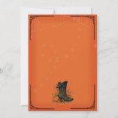 黒ゴシック様式の魔女ハロウィーンブーツ 招待状 (裏面)