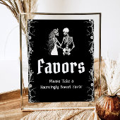 黒ゴシック様式ハロウィーンのスケルトンがサインを引き立てる ポスター